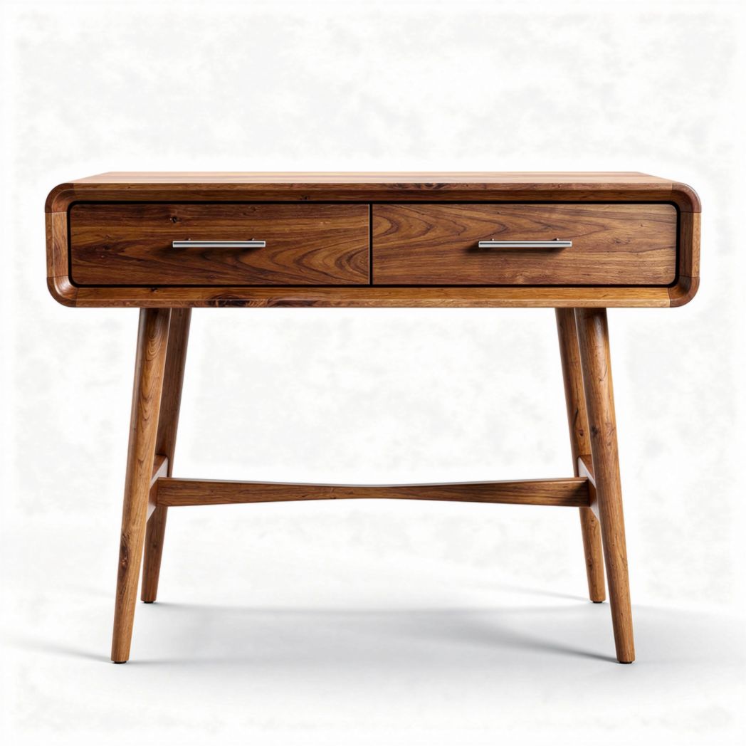 Table en bois de noyer avec deux tiroirs dimensions 120 x 60 x 75cm