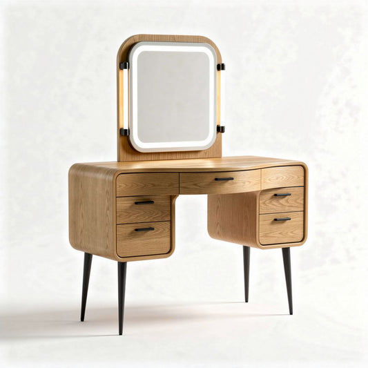 Coiffeuse en bois avec miroir éclairé dimensions 100 x 40 x 75cm