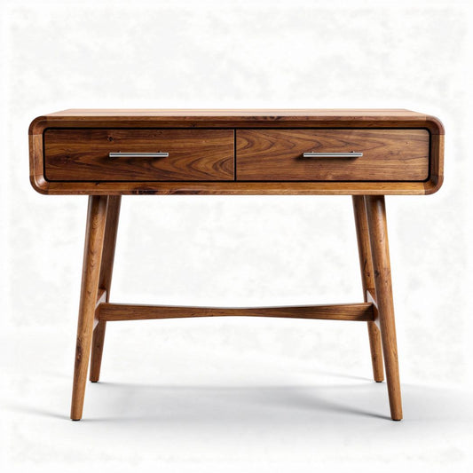 Table en bois de noyer avec deux tiroirs dimensions 120 x 60 x 75cm
